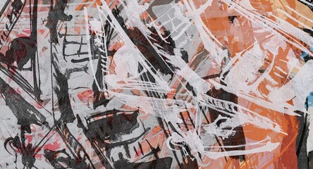 Abstract Grunge Background Graphic Watercolor Stylization on Textured Canvas of Chaetic Strokes of Paint Spots