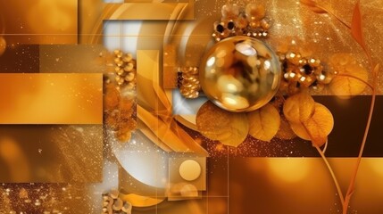 Golden Luxury Sapphire Collage Backdrop - Sapphire Collage Wallpaper created with Generative AI Technology