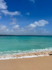 A day on a sunny caribbean beach. selective focus