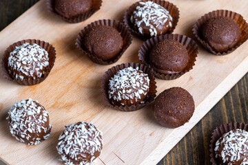 Chocolates with coconut sweet filling