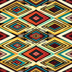 Geometric ethnic seamless pattern. Abstract aztec background. Tribal vector texture.