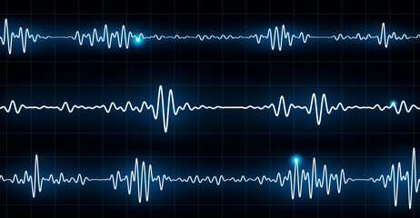 equalizer vibration tune audio wave eq waveform line heart wave 3d illustration