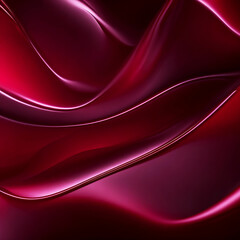 Obraz premium 4k Amazing abstract maroon curved silk texture |Smooth elegant 3d wallpaper | Dark 3d geometric texture illustration| Generated AI