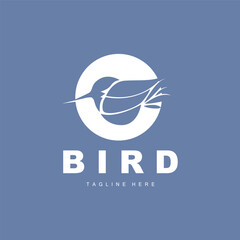 Bird Logo, Bird Wings Vector, Minimalist Design, For Product Branding, Template Icon Illustration