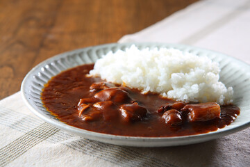 ライスとビーフシチュー