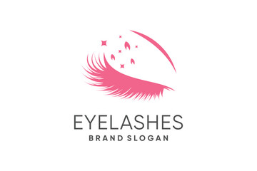 Eyelashes logo design vector with creative abstract idea