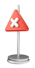 3d caution warning danger alert sing icon illustration render