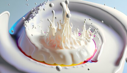 milk layers splash, chromatic aberration