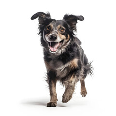 Australian Shepherd smiling isolated on a transparent background