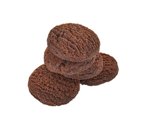 Chocolate cookies isolated on transparent background. PNG
