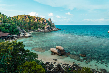 Naklejka premium Beach and sea at Koh Tao, Thailand