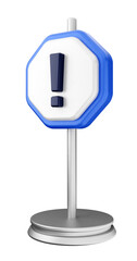 3d caution warning danger alert sing icon illustration render