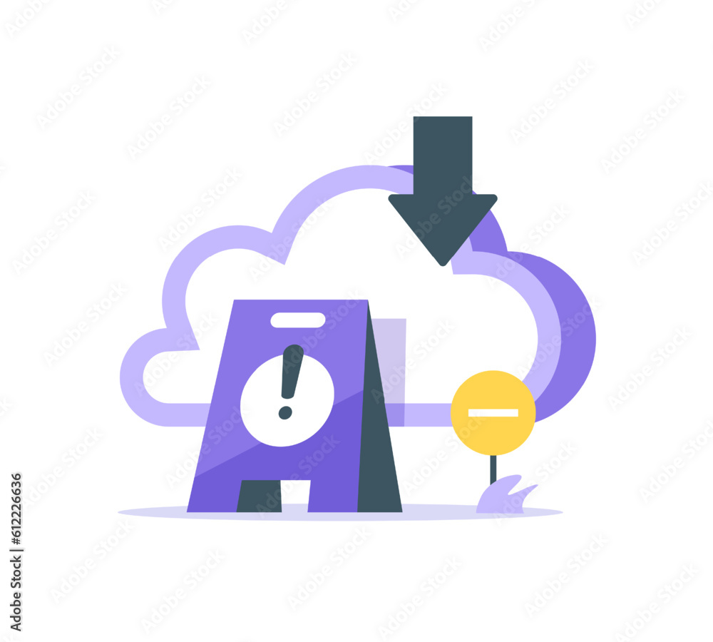 Poster improve the cloud,system update improvement change new version software. installing update process