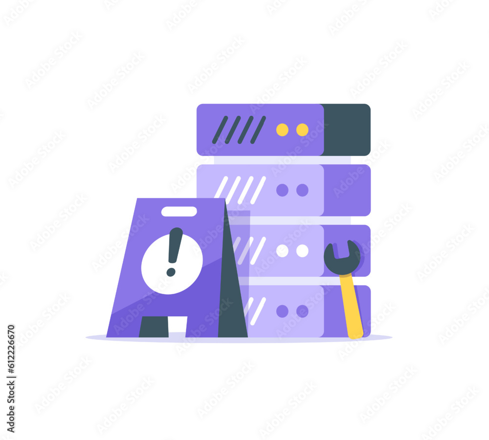 Poster server error,hardware and software maintenance, tech support. 404 page error scene