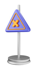 3d caution warning danger alert sing icon illustration render