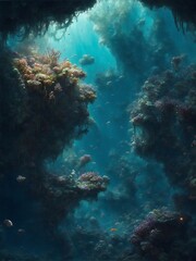 Naklejka na ściany i meble The underwater world is beautiful and worth exploring