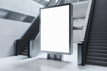 White digital screen mockup. 3D Rendering