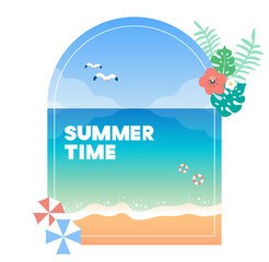 여름 바다 해변 배경 일러스트 벡터
