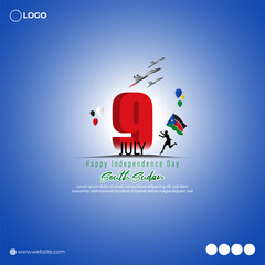 Vector illustration of South Sudan Independence Day 9 July social media story feed mockup template