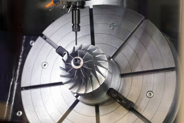 turbine wheel milling with 5 axis CNC machine