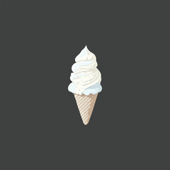 Vanilla ice cream vector illustration.