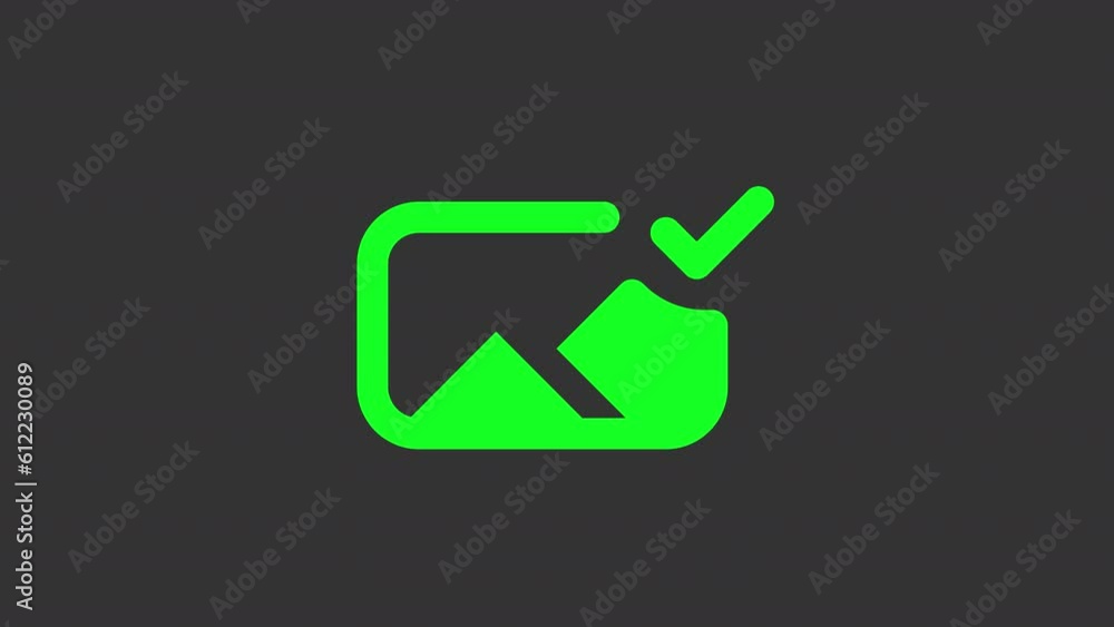 Poster animated picture white solid icon. insert image into video. editor online. suitable format. looped h