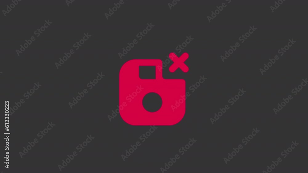 Aufkleber animated record white solid icon. apply and decline file saving. local memory. movie editing softwar