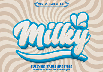 Milky Editable text effect vector
