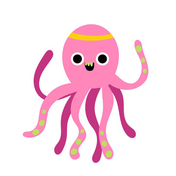 Underwater octopus jellyfish exercise game vector. Printable worksheet page nursery childish activity playful character, fish, seashell, octopus, cute shark, starfish, crab, squid, 