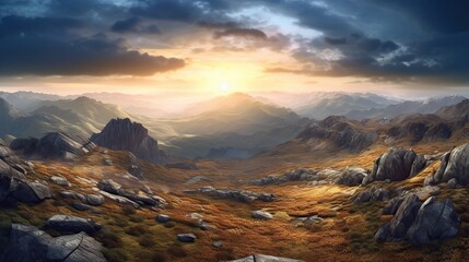 landscape mountain with beautiful sky background