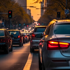 Fototapeta na wymiar Cars Traffic Jam. Generative AI