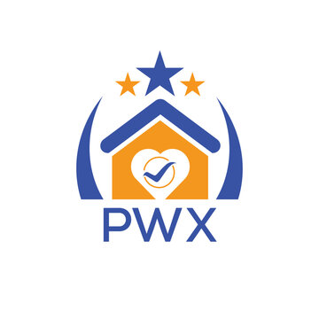 PWX House logo Letter logo and star icon. Blue vector image on white background. KJG house Monogram home logo picture design and best business icon. 
