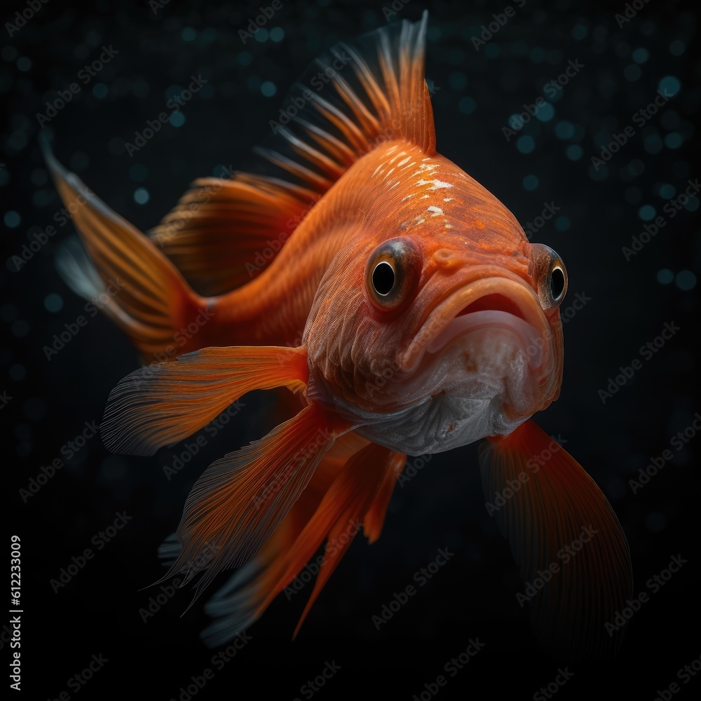 Wall mural fish isolated on black