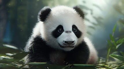 Obraz premium Panda in the bamboo forest