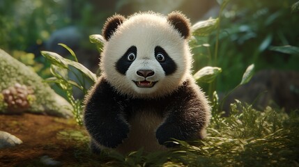 Fototapeta premium baby Panda in the forest