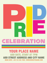 Pride celebration party poster flyer social media post design