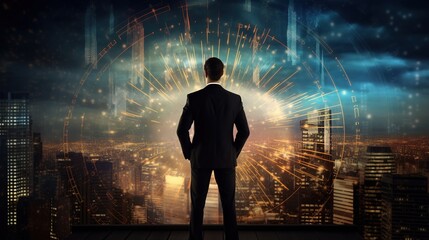 businessman and tehnology concept background related to growth