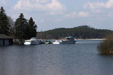 Macha´s lake marina with boats