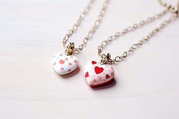 two heart-shaped necklace for couple