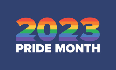 LGBT Pride Month in June. Lesbian Gay Bisexual Transgender. Celebrated annual. LGBT flag. Rainbow love concept. Human rights and tolerance. Poster, card, banner and background. Vector ilustration