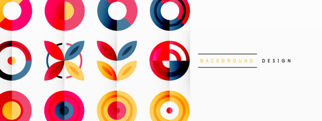 Vibrant and eye-catching vector background featuring a grid of colorful circles arranged in a patterned composition, perfect for modern and trendy designs