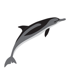 Dolphin - stylized vector sign for logo or pictogram. Dolphin - marine mammal - elegant, stylish icon. Dolphin bottlenose dolphin for corporate identity tattoo - 612239037