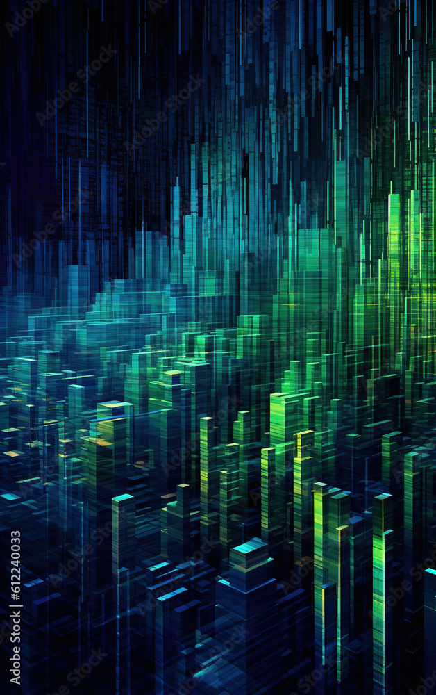 Poster abstract background of scientific and technological big data,created with generative ai tecnology.