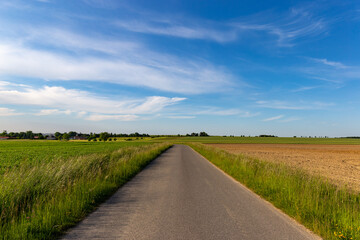 Fototapeta na wymiar Road in European countryside.