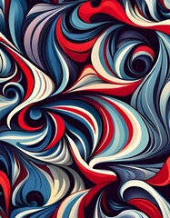 Fototapeta na wymiar Abstract red and white swirls pattern