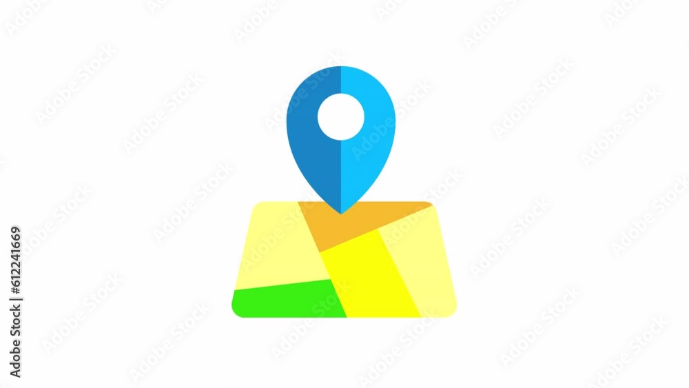 Aufkleber map and location pin, location and map animated icon on transparent background.