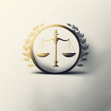 Ai generated illustration Law balance icon web sign symbol logo label