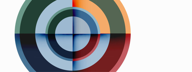 Circles with shadows trendy minimal geometric composition abstract background