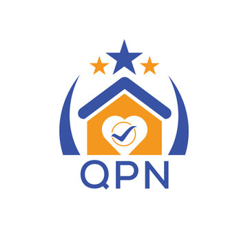 QPN House logo Letter logo and star icon. Blue vector image on white background. KJG house Monogram home logo picture design and best business icon. 
