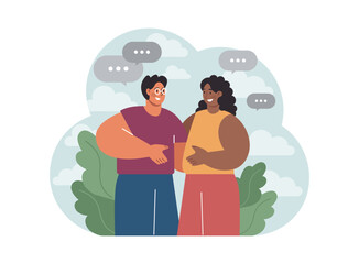 Trust concept. Close friends sharing secret with each other. Friendship